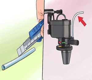 Insert a check valve: